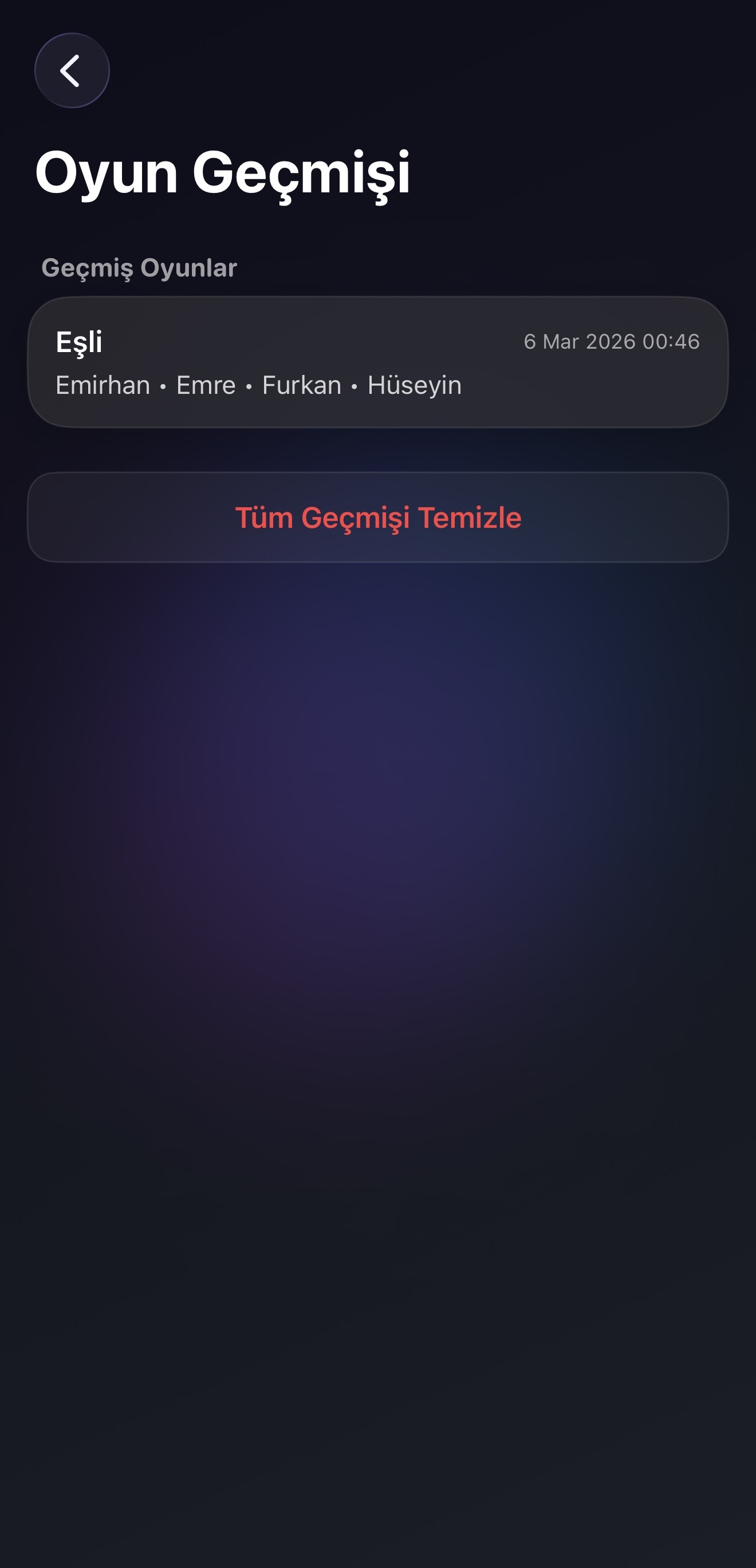 Geçmiş Oyunlar