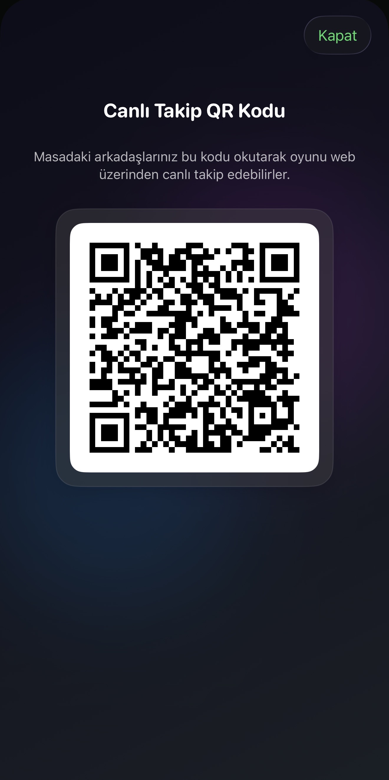 Canlı QR Modu